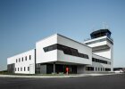 Kontrollturm mit Anflugkontrollgebäude, NATO-Flugplatz Neuburg